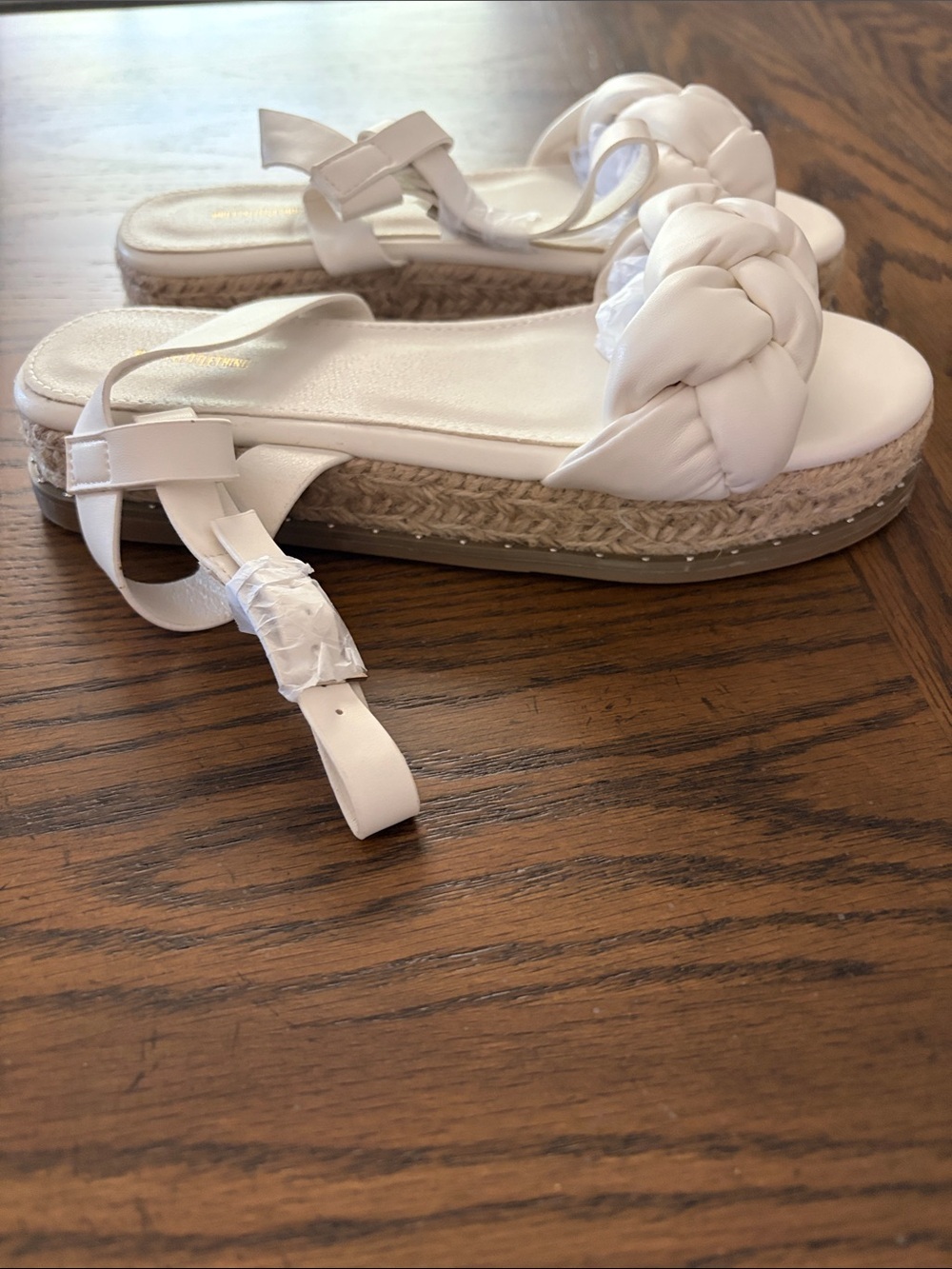 Pretty Little ThingWhite Braided-Strap Women's Espadrille Sandals 38